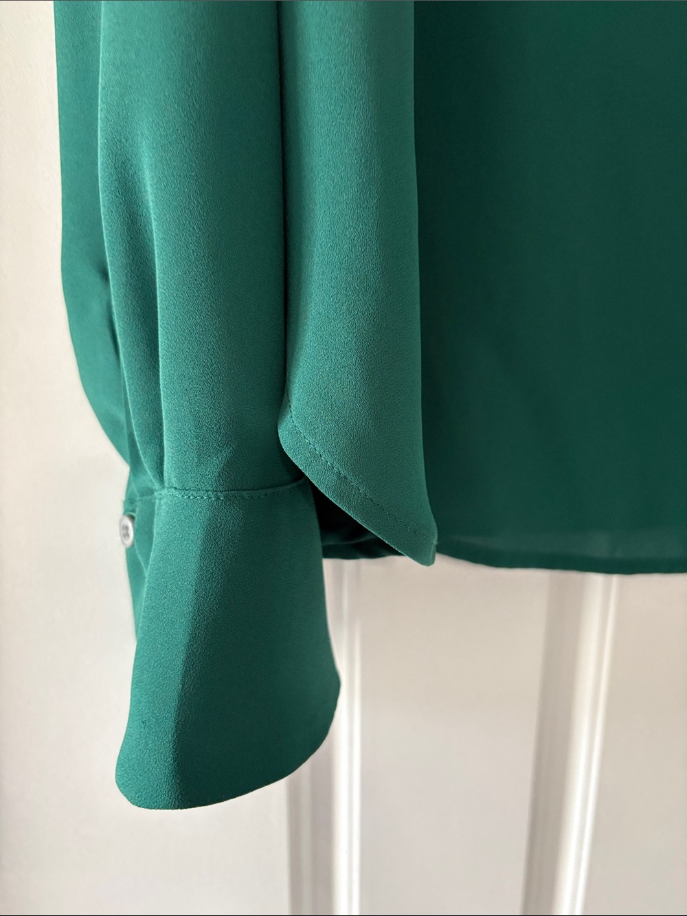 LOFT Green Ruffle-Trim Blouse - Picture 2 of 8